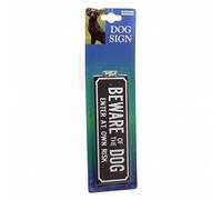 Rosewood Dog Sign- Beware Of The Dog Enter At Own Risk
