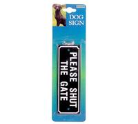 Rosewood Dog Sign- Please Shut The Gate ( Made from plastic. Secured by 2 screws (provided). Black with white lettering. Approximate measurements: 6 x 2 (15 x 5cm) …)