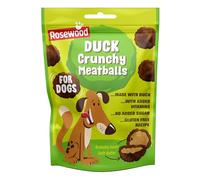 Rosewood Duck Crunchy Meatballs for Dogs - Gluten Free Dog Treats, Training Snacks with Added Vitamins for Small, Medium and Large Dogs (1 x 140g)