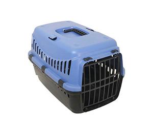 Rosewood Eco Line Plastic Cat Carrier, Small, Slate Blue/Black