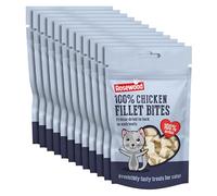 Rosewood Freeze Dried Chicken Bites for Cats - All Natural Chicken Fillet, Small, Bite-Sized Cat Treats, Grain-Free, Natural and Healthy Cat Snacks (Case of 12 x 15g Packs)