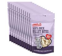 Rosewood Freeze Dried Duck Bites for Cats - All Natural Duck Fillet, Small, Bite-Sized Cat Treats, Grain-Free, Natural and Healthy Cat Snacks (Case of 12 x 15g Packs)