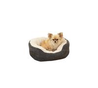 Rosewood Grey Jumbo Cord/Plush Oval Dog Bed, Small