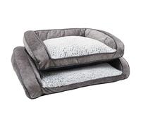Rosewood Luxury Plush Dog Sofa Bed in Grey, Size Large, Polyester | Charlies