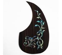Rosewood Guitar Pickguard for Martin D45 Style Acoustic Guitar, Aurora Vine Real Abalone Inlay, Self Adhesive 3M Backing, Beveled Edge Scratch Plate, Left Right or Full Set (Right)