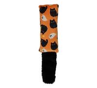 Rosewood Halloween Cat Kicker Toy - 42cm Soft Catnip Pillow with Crinkle Tail - Black & Orange Witch Cat Print - Interactive Kicking Toy for Cats & Kittens