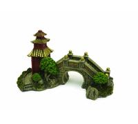 Rosewood Aquatic Ornament Japanese Garden Bridge 15 x 8 x 8 cm