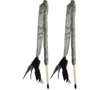Rosewood Jolly Moggy 100% Natural Catnip Long Tail Teaser, Cat Toy - Interactive Feather Teaser with Natural Catnip for Stimulating Play and Exercise (Pack of 2)