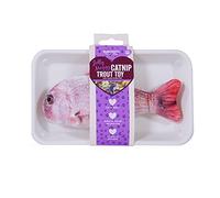 Rosewood Jolly Moggy Red Snapper Cat Toy - Natural Catnip Plush Kicker Toy, Soft Fish Shape with Eco-Friendly Packaging - Stimulates Pouncing, Kicking and Hunting Instincts