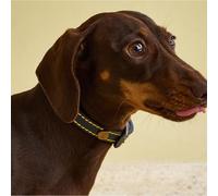Joules Navy Leather Dog Collar - Small