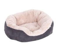 Rosewood Jumbo Cord Plush Dog Bed - Medium, 62x60cm - Washable Oval Pe