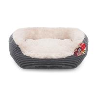 40 Winks Oval Sleeper Jumbo Cord/plush Grey 20''