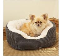 ROSEWOOD PETS JUMBO GREY CORD PLUSH SOFT DOG BED SOFT COSY BEDDING 3 SIZES