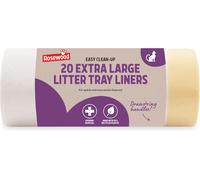 Rosewood Large Litter Tray Liners - Roll of 20 Cat Litter Box Liners with Drawstring Handles - Easy Clean-Up, Fits Most Trays, Mess-Free Pet Waste Disposal