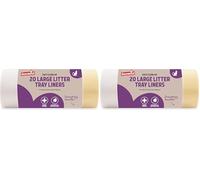 Rosewood Large Litter Tray Liners - Roll of 20 Cat Litter Box Liners with Drawstring Handles - Easy Clean-Up, Fits Most Trays, Mess-Free Pet Waste Disposal (Pack of 2)