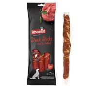 Rosewood Large Steak Sticks for Dogs - Made with Beef and Pollock, Grain Free Chews, High Protein Dog Treats, By Pets Unlimited (240g)