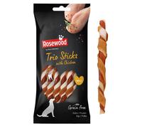 Rosewood Large Trio Sticks for Dogs - Made with Chicken, Grain Free Chews, High Protein Dog Treats, By Pets Unlimited (3pc, 240g)