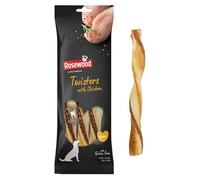 Rosewood Large Twisters for Dogs - Made with Chicken, Grain Free Chews, High Protein Dog Treats, By Pets Unlimited (3pc, 210g)