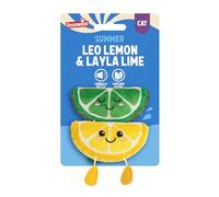 Rosewood Lemon & Lime Duo Cat Toys with Catnip - Crinkle & Rattle Interactive Kitten Toys, Soft Plush Fruit Toys for Cats, Chase, Bat & Play (2 Pack)