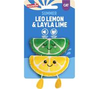 Rosewood Lemon & Lime Duo Cat Toys with Catnip - Crinkle & Rattle Interactive Kitten Toys, Soft Plush Fruit Toys for Cats, Chase, Bat & Play (2 Pack)