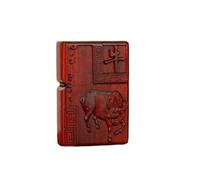 Rosewood Lighter Case Compatible with Zippo, Chinese Zodiac 12 Animals Guardian Design, Shell Only for Collectors and Enthusiasts