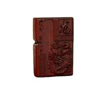 Rosewood Lighter Case Compatible with Zippo, Chinese Zodiac 12 Animals Guardian Design, Shell Only for Collectors and Enthusiasts