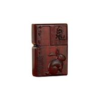 Rosewood Lighter Case Compatible with Zippo, Chinese Zodiac 12 Animals Guardian Design, Shell Only for Collectors and Enthusiasts