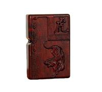 Rosewood Lighter Case Compatible with Zippo, Chinese Zodiac 12 Animals Guardian Design, Shell Only for Collectors and Enthusiasts