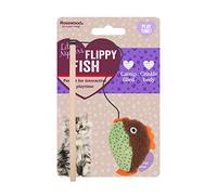 Rosewood Little Nippers Flippy Fish Teaser Wand, Interactive Cat Toy with Vibrant Flippy Fish, Engages Cats and Kittens in Play, Stimulates Exercise and Hunting Instincts