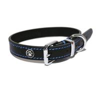 Rosewood Luxury Leather Dog Collar - Black - Size 10"-14"