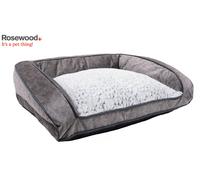 Rosewood Luxury Fleece Lined Plush Dog Bed Sofa, 68cm