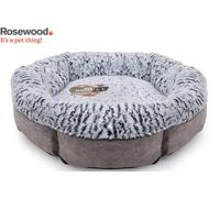 ROSEWOOD LUXURY FLEECE LINED PLUSH DOG BED SMALL COMFORT PADDED 47 X 47 CM