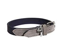 Rosewood Luxury Leather Dog Collar, 12-16inch, soft touch navy, blue