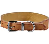 Rosewood Luxury Leather Dog Collar, 18 - 22-inch, Tan