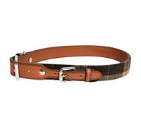 Rosewood Lux Leather & Tweed Dog Collar - Brown - Size: X Large