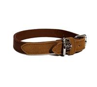Rosewood Luxury Leather Dog Collar, 8-12 Inch, soft touch red