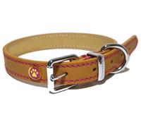 Rosewood Luxury Leather Dog Collar - Tan - Size 22" - 26"