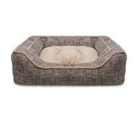 Rosewood Luxury Slate & Oatmeal Square Dog Bed - Large