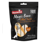 Rosewood Magic Bone Filled Twists for Dogs, Chicken with Peanut Butter Flavour Dog Treats, Rawhide Free, Medium Chews - 6pc, 195g (Case of 10 Packs)