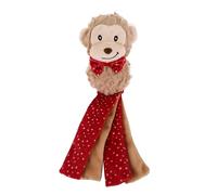 Rosewood Max Monkey Christmas Dog Toy - Festive Plush Squeaky Monkey with Tassels for Shaking - Soft, Interactive Holiday Pet Toy for Dogs and Puppies, Great for Play & Cuddles