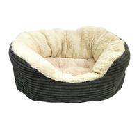 40 Winks Oval Sleeper Jumbo Cord/plush Grey 32''