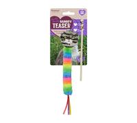Rosewood Moody Moggy Rainbow Cat Teaser - Interactive Catnip Cat Toy Wand with Colorful Elements for Fun & Exercise