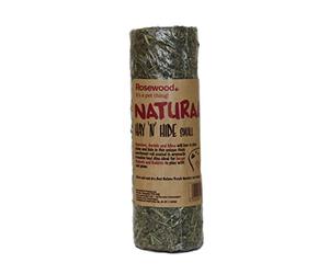 Rosewood Naturals Hay ‘n’ Hide Roll, Small Animal Edible Play Tunnel & Hay Hideout, for Hamsters, Gerbils and Mice, Toy for Rabbits and Guinea pigs, Small