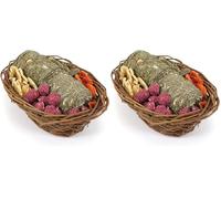 Rosewood Naturals Willow Treat Basket, Small Animal Treat and Gnaw for Rabbits and Guinea Pigs, New and Improved (Pack of 2)