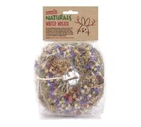 Rosewood Naturals Winter Flower 'n Hay Wreath Hanging Treat for Small Animals - Wreath