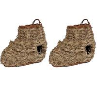 Rosewood Naturals Woven Play 'n' Hide Boot, Natural Materials Hand Woven, Small Animal Activity Toy for Rabbits, House and Hideout for Hamsters, Gerbils and Mice (Pack of 2)