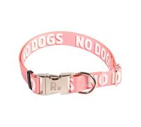 Rosewood "No Dogs" Alert Dog Collar - Adjustable Pet Collar for Small, Medium, Large Dogs - Awareness Warning Collar with Metal Hardware - Pink, 14-20"