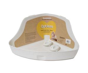 Rosewood Options Corner Litter Tray Med, Clear, Medium (Pack of 1)