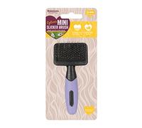Rosewood Options Mini Slicker Brush for Small Animals, Gentle Brush, Ideal for Rabbits & Guinea Pigs, Black/Purple