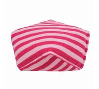 Rosewood Pink Stripe Sherpa “Bean” Bag Dog Bed - Soft Plush Polygon Pet Bed for Small to Medium Dogs and Puppies, Cosy Lounge Cushion with Washable Cover, 70 x 70 x 25cm